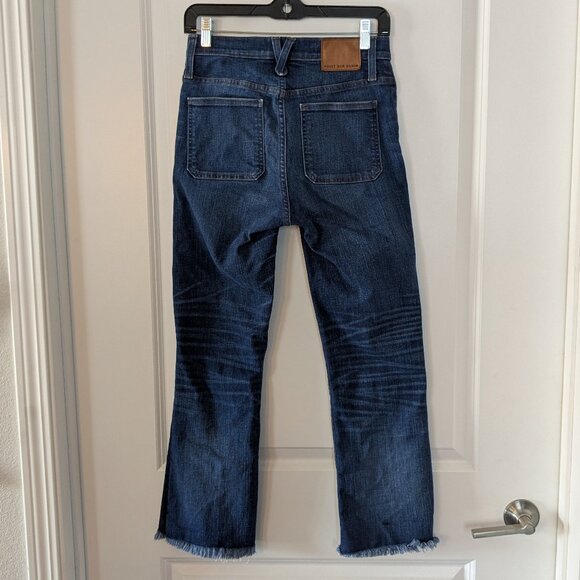 Point Sur Jeans Women's Size 27 Blue 10" Demi-Boot Cropped Button-Fly Raw Hem - Picture 8 of 16